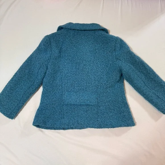 CAbi Wool Blend Turquoise Blue Button Up Jacket Blazer Lined Womens 4 - Picture 8 of 12